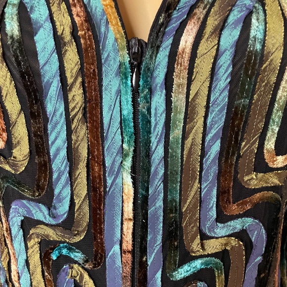 Glamorous vintage boho turquoise metallic jacket! - Picture 5 of 12